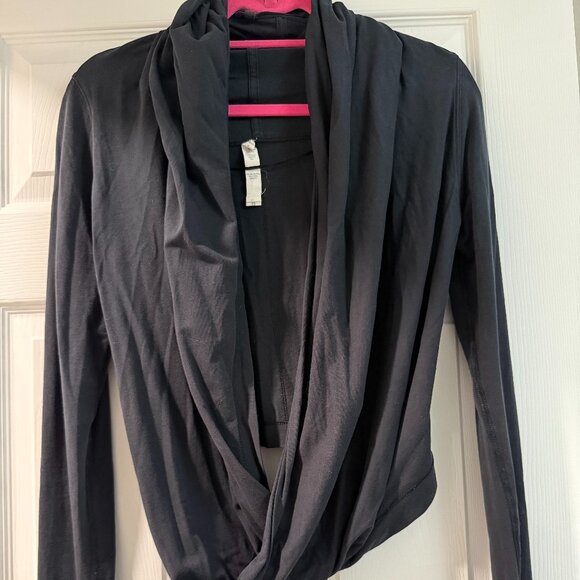 Lululemon Iconic Wrap Sweater Cardigan Black Size 4 Pre-Owned - Picture 1 of 2